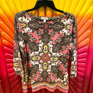 Charter Club pink paisley print shirt